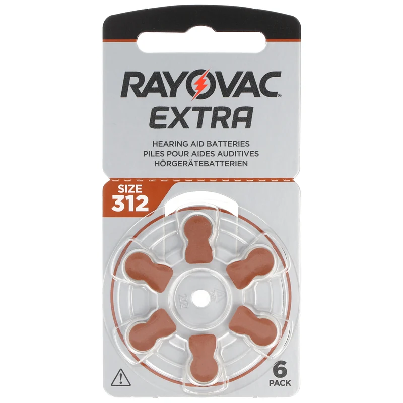 Rayovac Hörgerätebatterie H312MF Nr. 312 PR41 Extra Advanced, 180mAh 6 Stück im Blister
