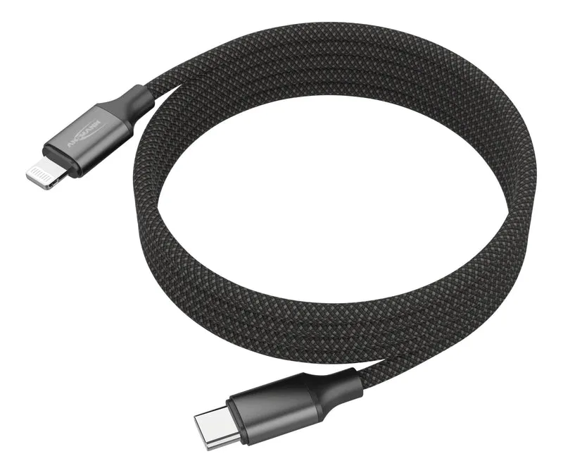 ANSMANN Magnetisches 4in1 Ladekabel – USB-A / USB-C auf USB-C oder Lightning, 120 cm