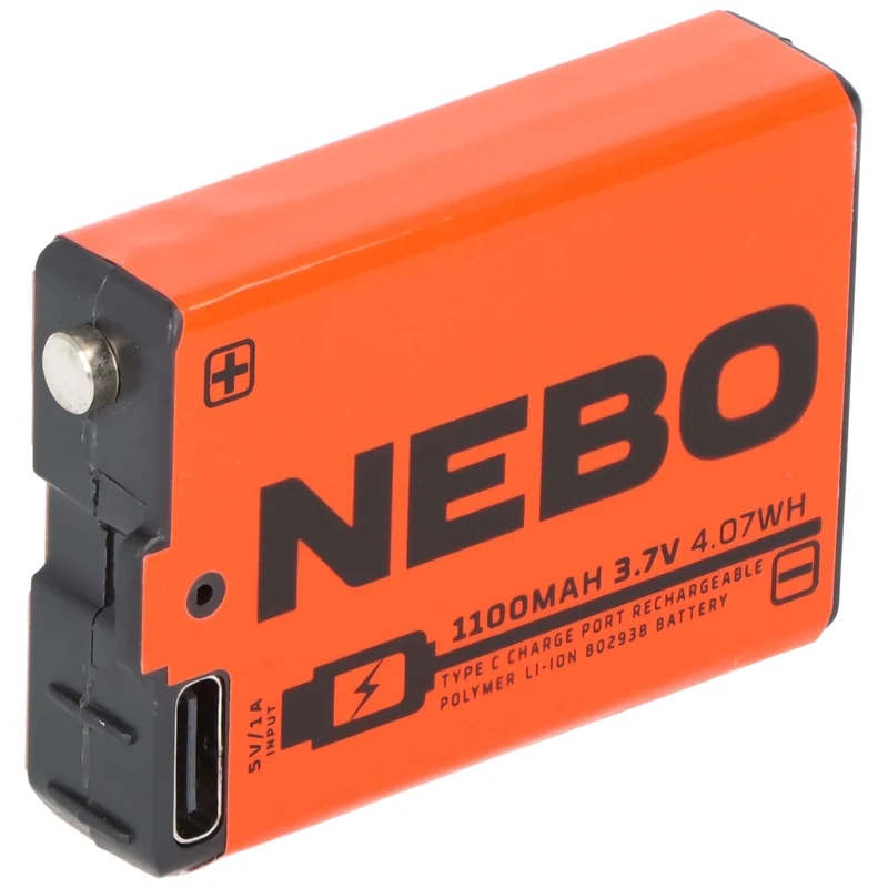 NEBO 1100 mAh Li-Ion Akku – 3,7 V / 4,07 Wh mit USB-C