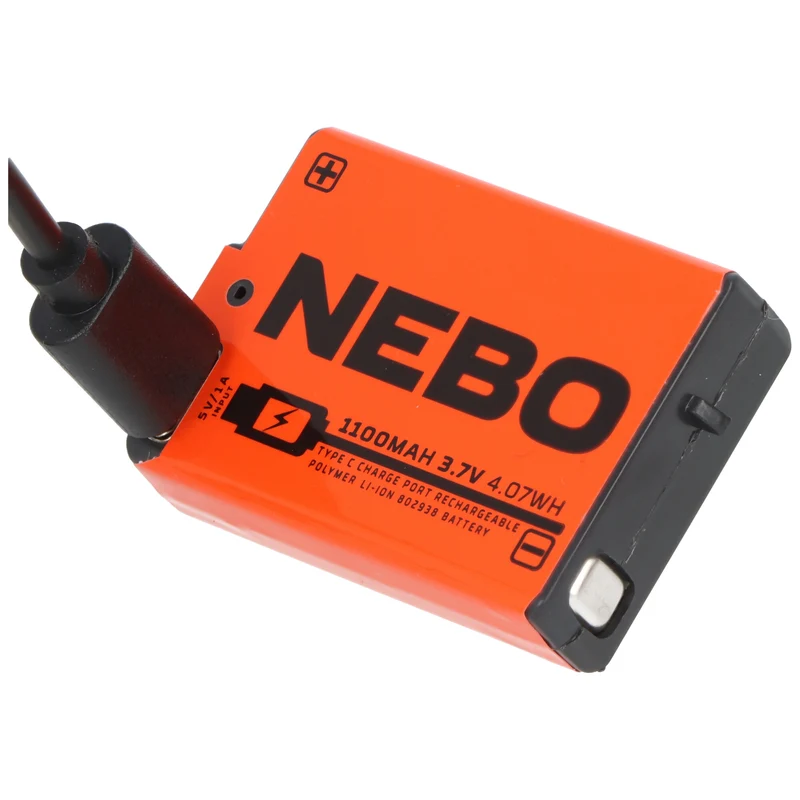 NEBO 1100 mAh Li-Ion Akku – 3,7 V / 4,07 Wh mit USB-C