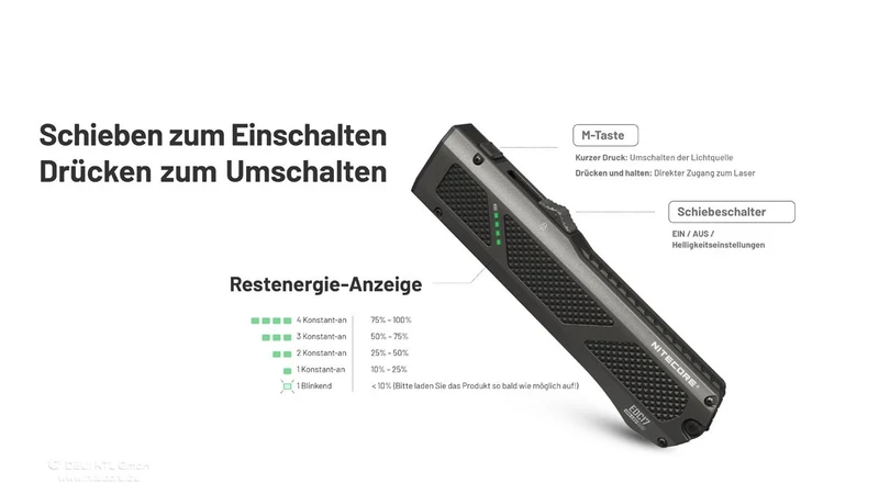 Nitecore EDC17 - 1500 Lumen UV und Laser