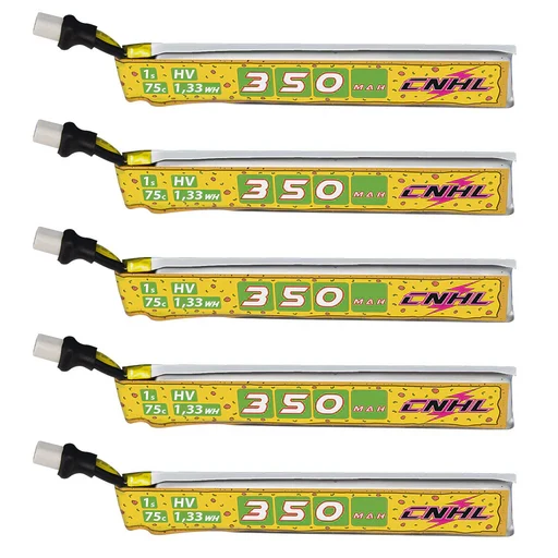 CNHL Pizza Series 350mAh 1S BT2.0 HV LiPo Akku für BETAFPV Air65 (5er-Pack)
