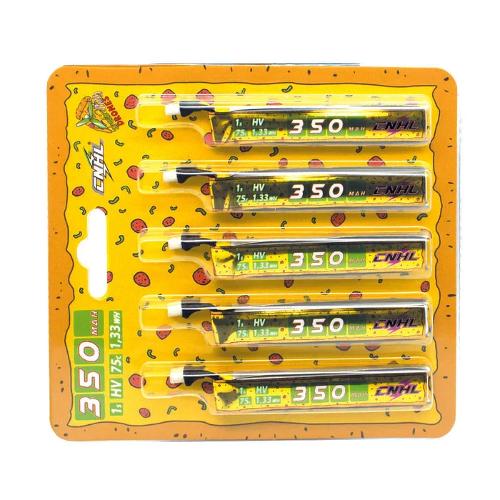 CNHL Pizza Series 350mAh 1S BT2.0 HV LiPo Akku für BETAFPV Air65 (5er-Pack)