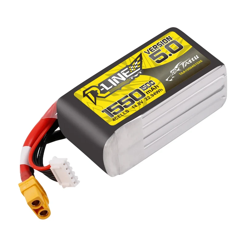 Tattu R-Line Version 5.0 1550mAh 14,8V 150C 4S1P LiPo-Akkupack mit XT60-Stecker