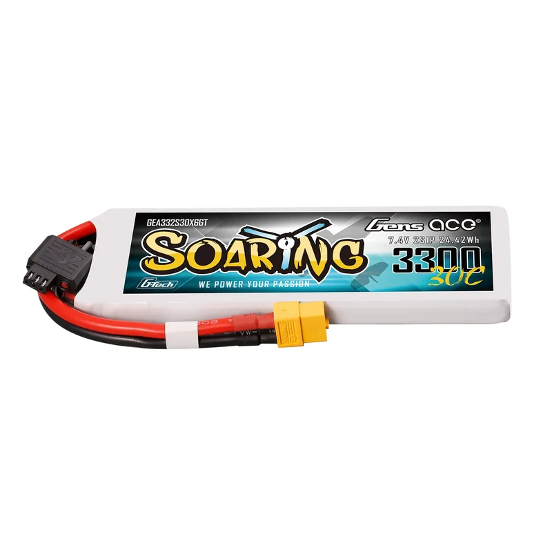 Gens Ace Soaring 3300mAh 2S 30C 7,4V G-Tech Lipo-Akku mit XT60-Stecker