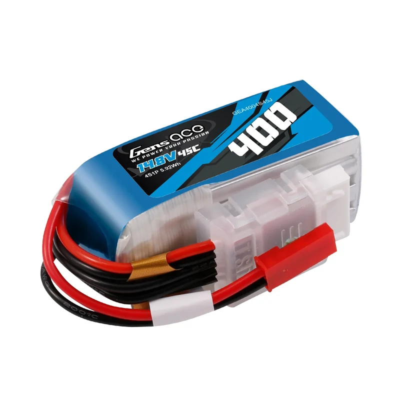 Gens Ace 400mAh 4S 14,8V 45C LiPo-Akku mit JST-SYP-Stecker