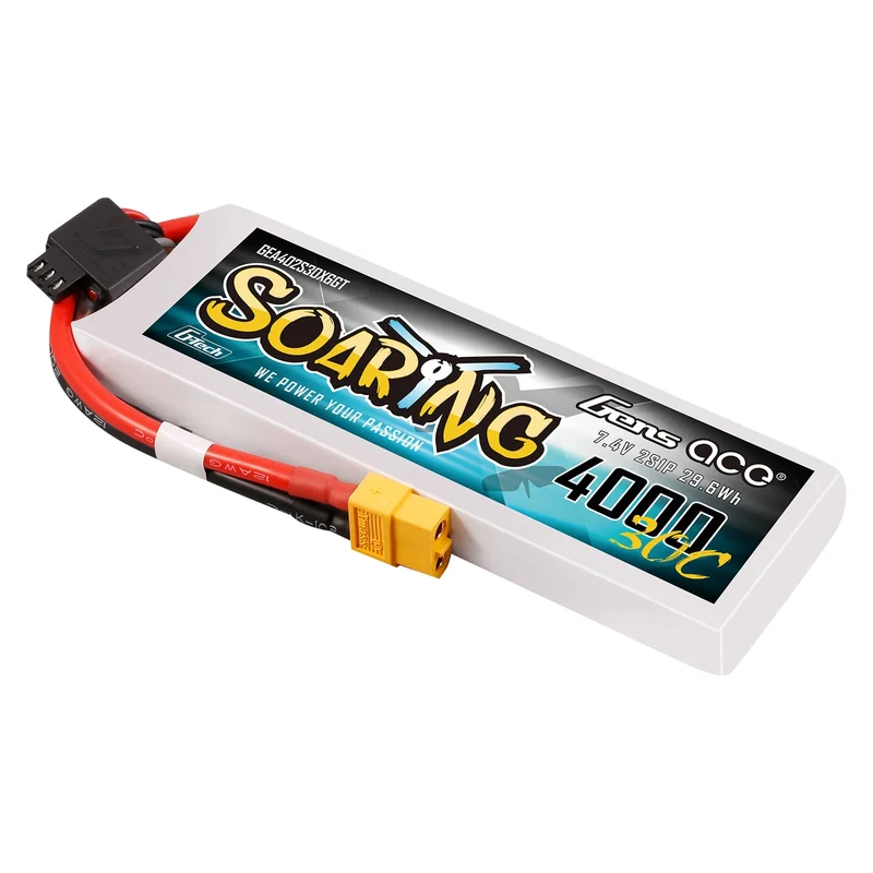 Gens Ace 4000mAh 2S 30C LiPo-Akku mit XT60 | Soaring-Serie | G-Tech