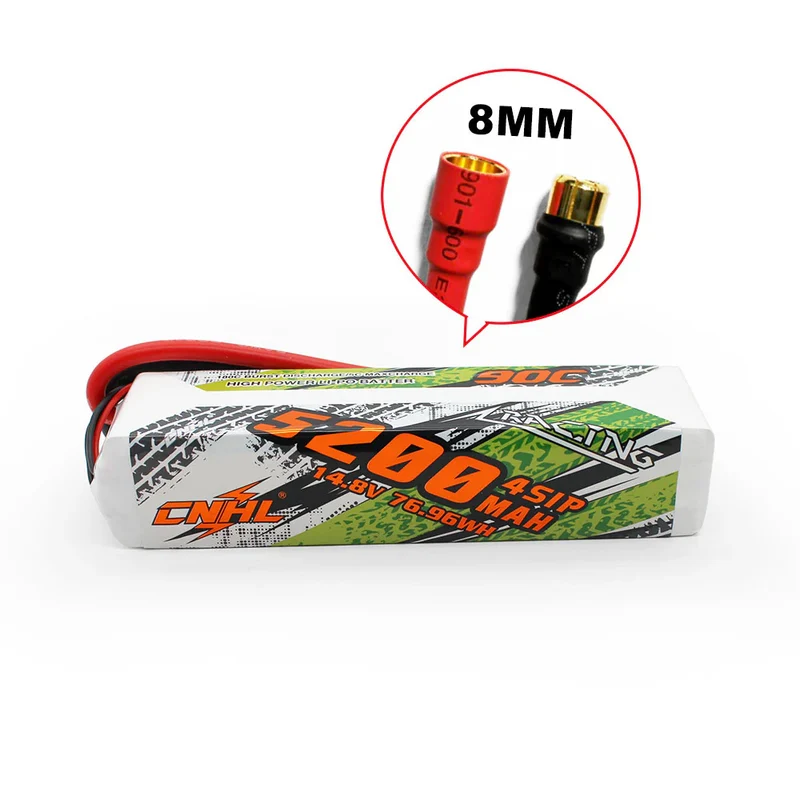 CNHL Racing Series 5200mAh 14,8V 4S 90C LiPo-Akku mit 8,0mm Bullet-Stecker