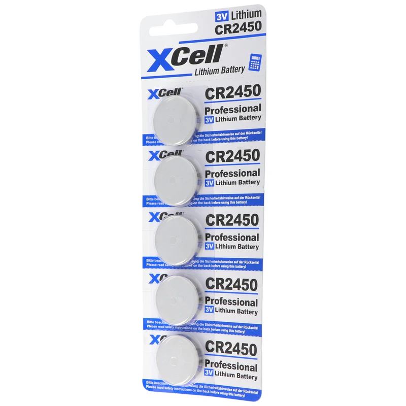 XCell CR2450 Lithium Batterie 3V, CR2450 Batterien im praktischen 5er Set