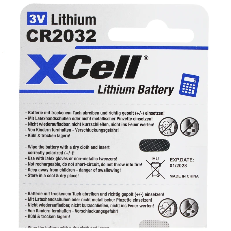 XCell CR2032 Lithium Batterie 3V, CR2032 Batterien im praktischen 5er Set