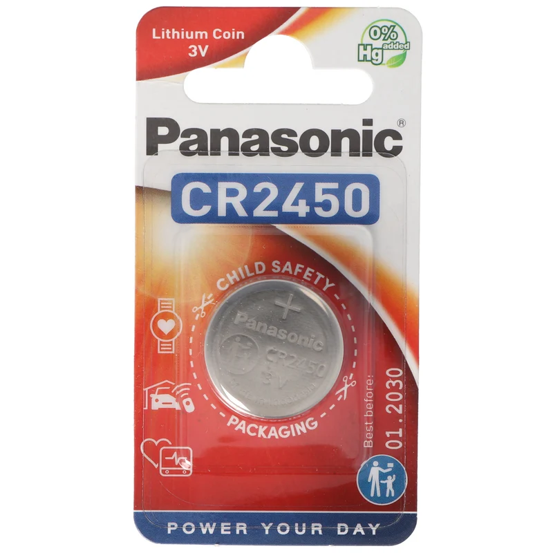 Panasonic CR2450 Lithium Batterie IEC CR 2450 EL, 5410853014355 CR-2450EL/1B