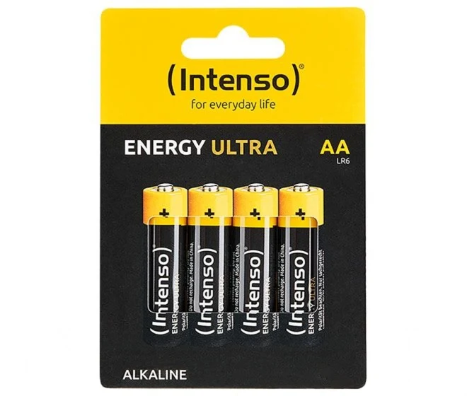 Intenso Energy Ultra, Batterie Alkaline, Mignon, AA, LR06, 1,5Volt (4er Pack), ideal für den alltäglichen Gebrauch