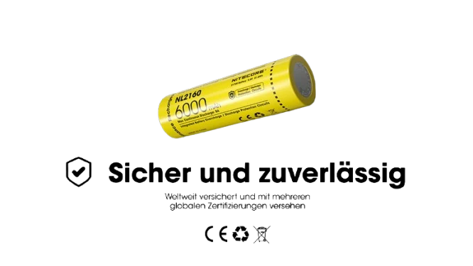 Nitecore LI-Ion Akku 21700, 6000mAH, NL2160