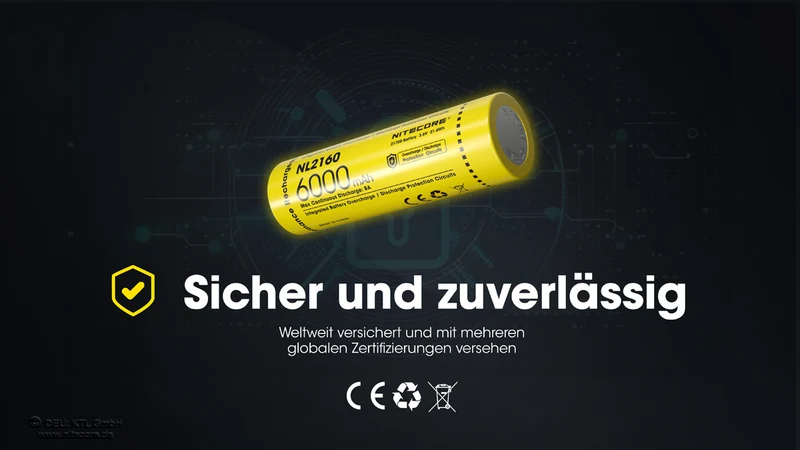 Nitecore LI-Ion Akku 21700, 6000mAH, NL2160