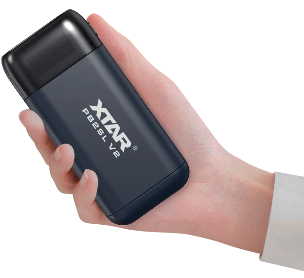 Xtar PB2SL V2 - Akku Reise-Ladegerät & Powerbank für Li-Ionen Akkus schwarz