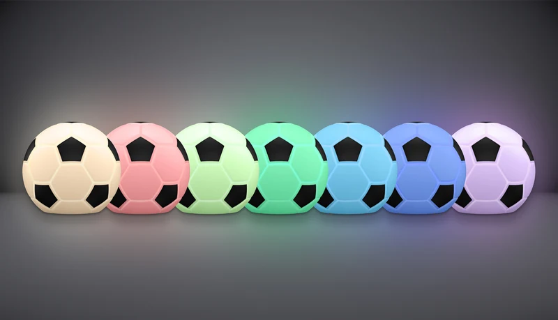 Ansmann LED Soccer Light 1800-0099, dimmbar, Farbwechsel, aufladbarer Akku, Mobil einsetzbares Silikonnachtlicht im Fußball-Design