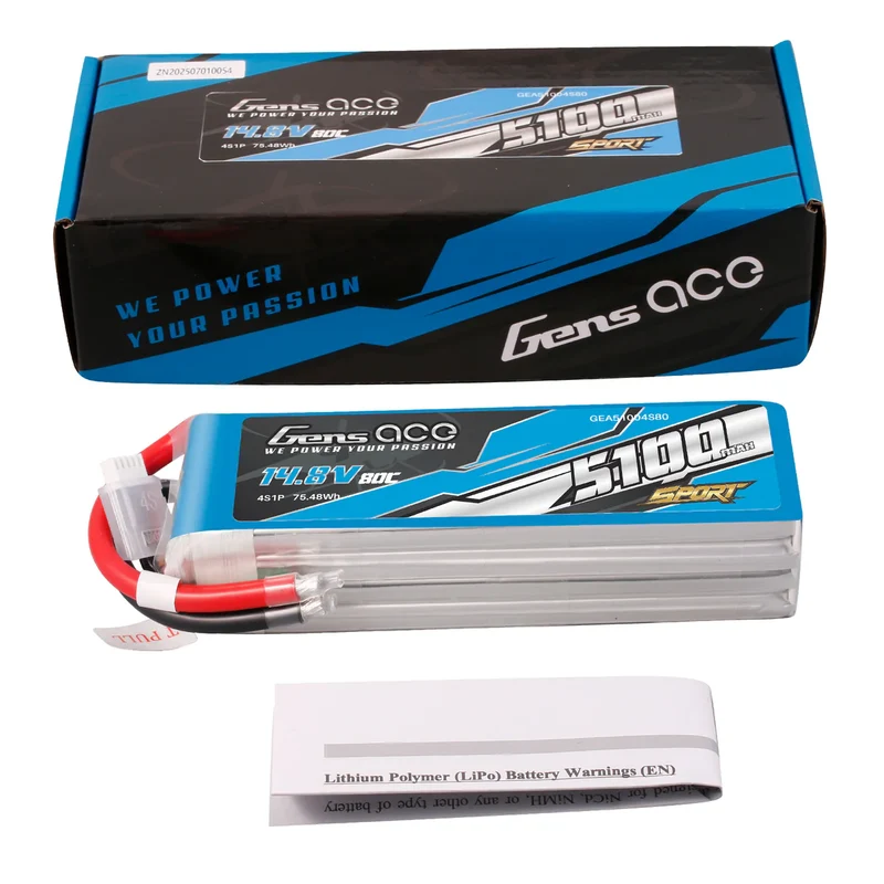 Gens Ace 5100mAh 4S 14,8V 80 C Lipo-Akkupack (F5B)