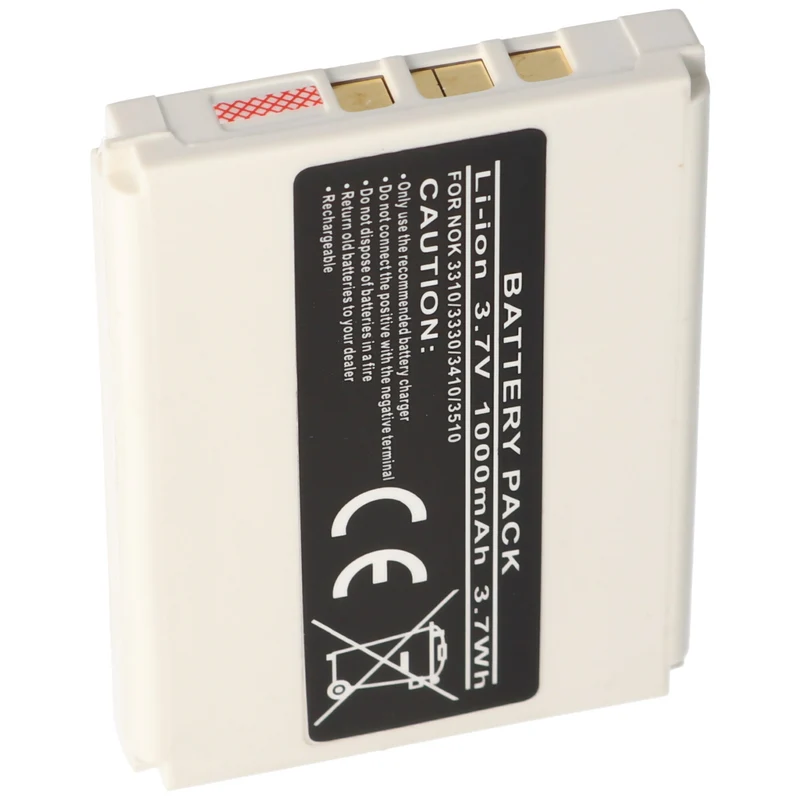 AccuCell Akku passend für Nokia BLC-2 Akku 3310, 3330, 3410, 3510, Li-Ion, 3,7V, 1000mAh, 3,7Wh