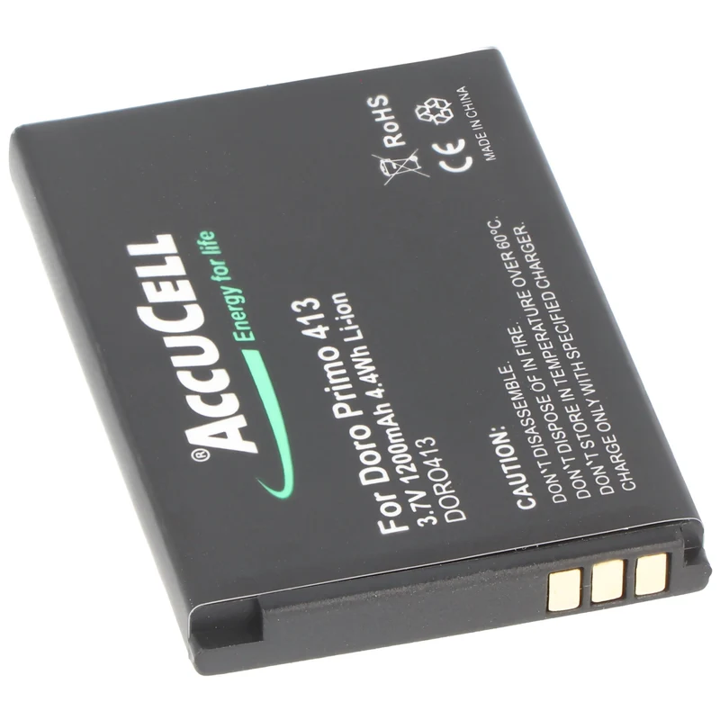 AccuCell Akku passend für den Doro Primo 413 Akku RCB413 3,7 Volt 1200mAh