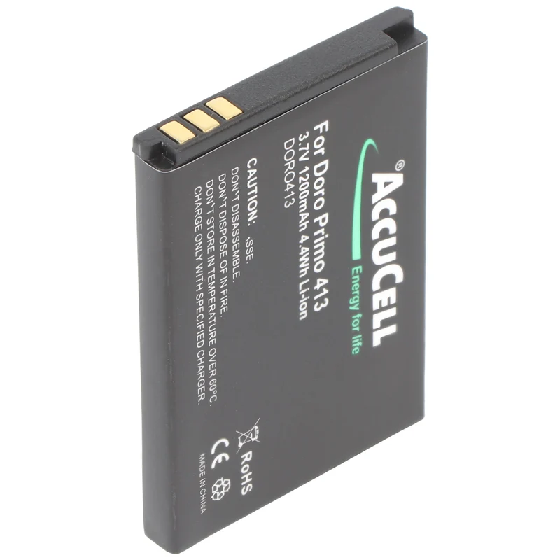AccuCell Akku passend für den Doro Primo 413 Akku RCB413 3,7 Volt 1200mAh
