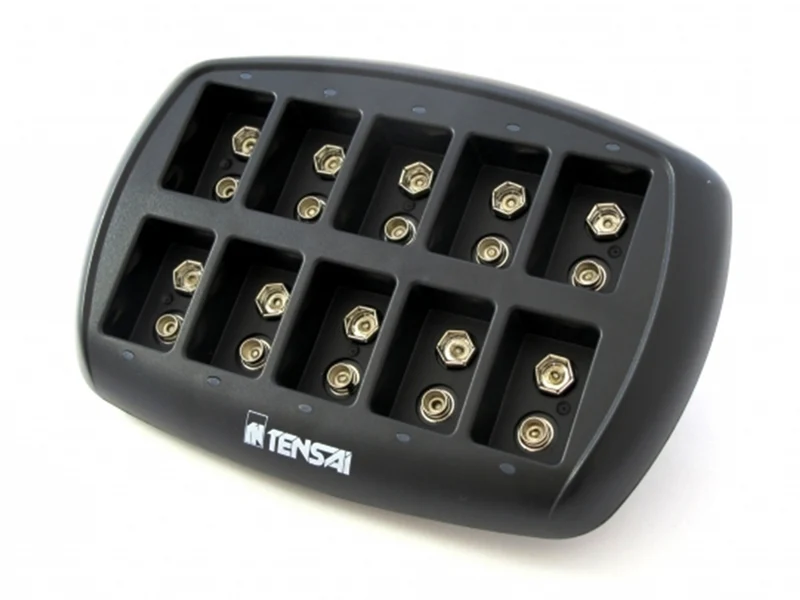 Tensai TI-NI 9.6V-10 Stecker Schnelladegerät für 1-10 6LR61 6F22 9 Volt Akkus