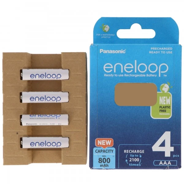 Panasonic eneloop Standard HR-4UTGB Blisterpackung mit 4 AAA eneloop, 4er Blister Eneloop Micro AAA LR03 Akkus