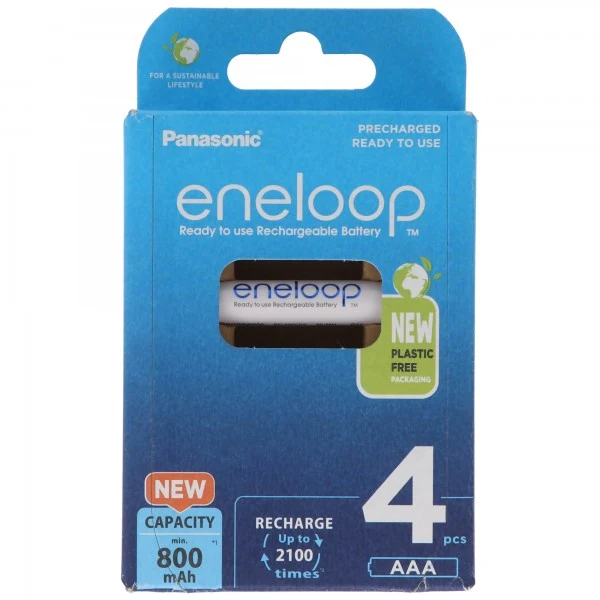 Panasonic eneloop Standard HR-4UTGB Blisterpackung mit 4 AAA eneloop, 4er Blister Eneloop Micro AAA LR03 Akkus