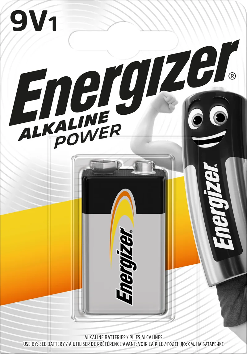 Energizer Batterie Alkaline, E-Block, 6LR61, 9V Alkaline Power