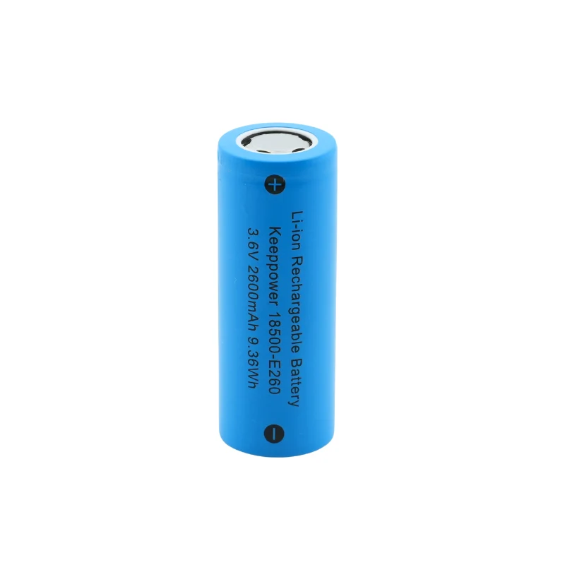 Keeppower 18500-E260 Li-Ionen-Akku 3,6V - 3,7V mit 2600mAh (flache Pluspol)