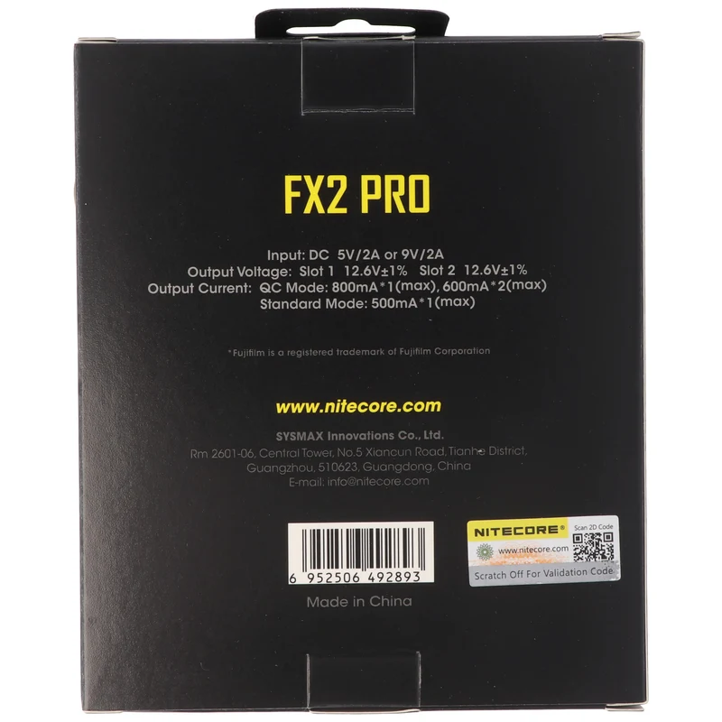 Nitecore FX2 PRO USB Ladegerät, Ladegerät für Fujifilm NP-T125 Akku, passend für Fuji GFX 50S, GFX 50R Kameras