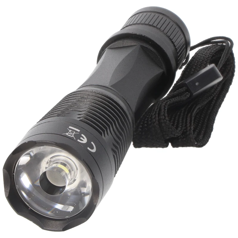 Arcas 1 Watt LED Taschenlampe schwarz inklusive Alkaline Batterie