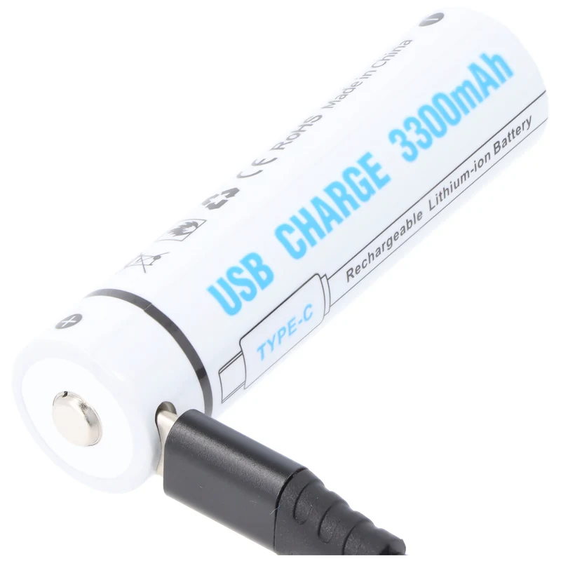 AccuCell Rundzelle 18650, Li-ion, 3,7V, 3300mAh, 12,2Wh, mit USB-C Charging Port