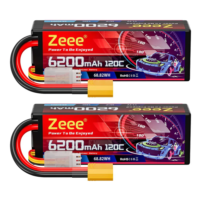 Zeee 3S 6200 mAh 11,1 V 120 C, Hartschalenkoffer Lipo Akku mit XT90-Anschluss (2 St.)