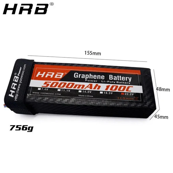 HRB 6S 5000mAh 22,2V Graphen Lipo-Batterie 100 C XT90-S-Anschluss