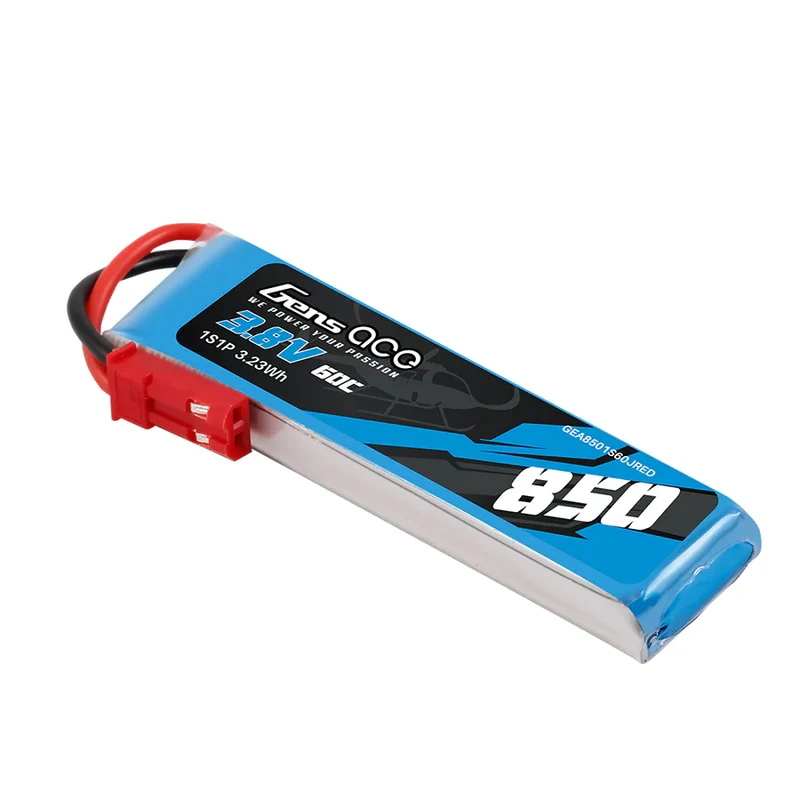 Gens Ace 850mAh 3,8V 60C 1S1P HV LIPO-Akku mit JST-SYP-Stecker