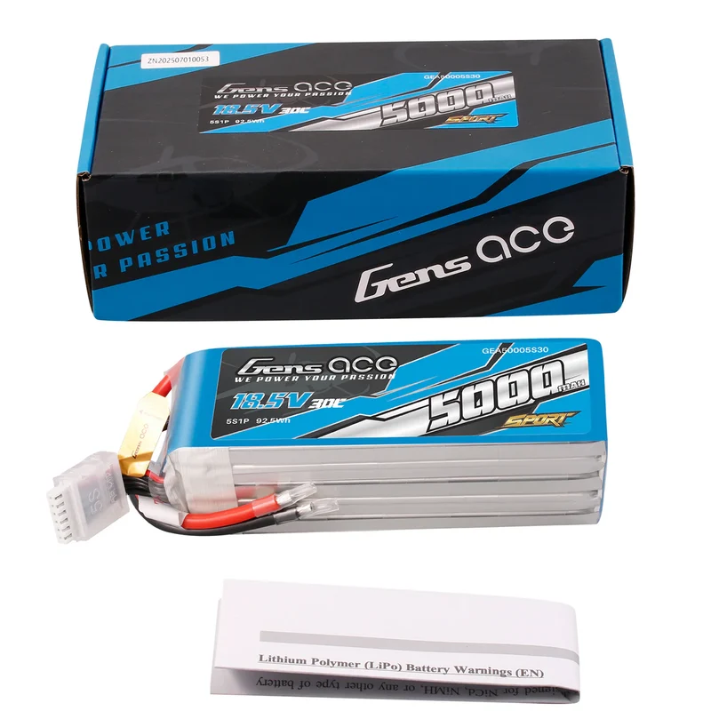 Gens Ace 5000mAh 5S 18,5V 30C Lipo-Akku (F3A)