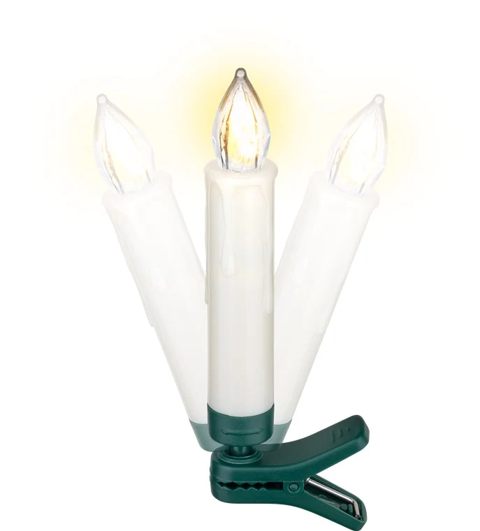 Goobay 10 kabellose LED-Weihnachtsbaumkerzen inkl. 10x AAA (LR03) - mit Klemmen, Fernbedienung und Timerfunktion, dimmbar, warmweiß (2500-2700 K)