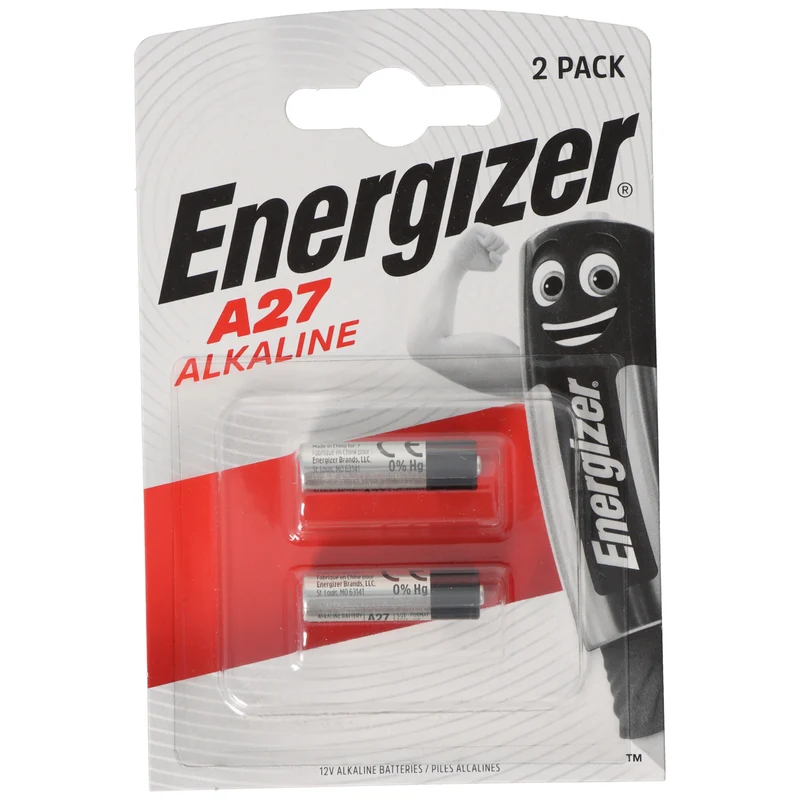 Energizer Batterie Alkaline, MN27, V27A, A27, 12V Electronics, Retail Blister (2-Pack)