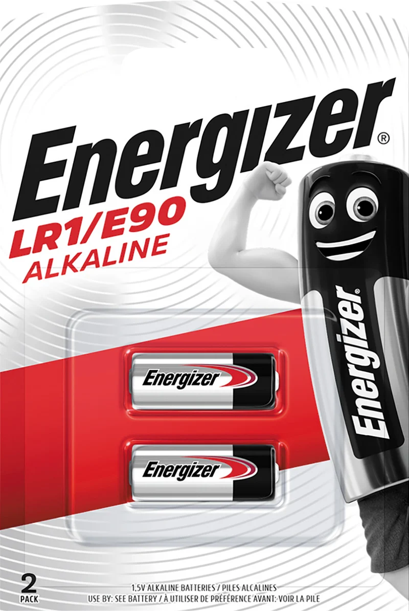 Energizer Batterie Alkaline, LR1, E90, 1.5V Electronics, Retail Blister (2-Pack)