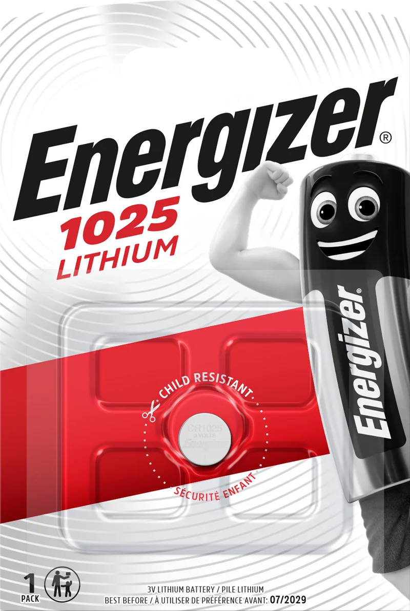 Energizer Batterie Lithium, Knopfzelle, CR1025, 3V Electronics, Retail Blister (1-Pack)