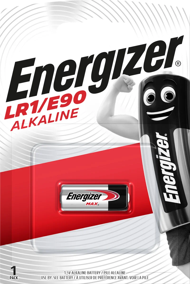 Energizer Batterie Alkaline, LR1, E90, 1.5V Electronics, Retail Blister (1-Pack)