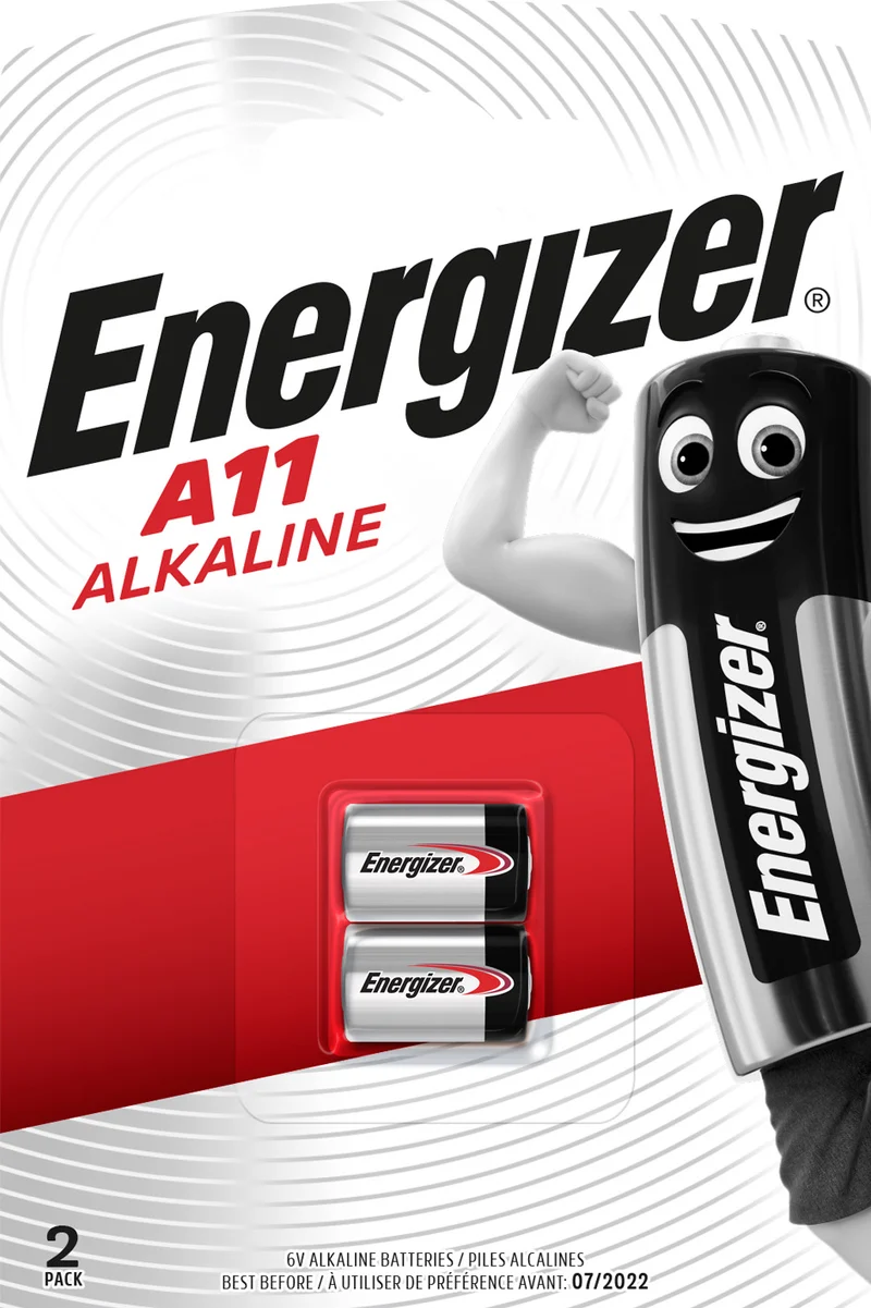 Energizer Batterie Alkaline, MN11, V11A, A11, 6V Electronics, Retail Blister (2-Pack)