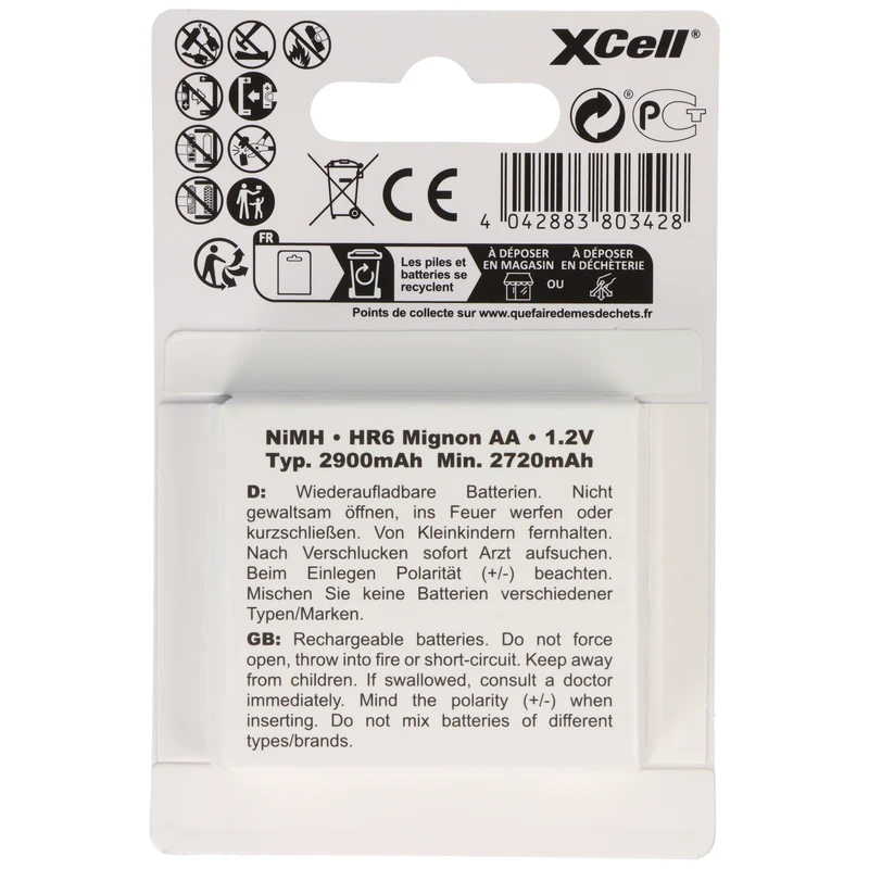 XCell NiMH Akku Mignon AA LR6 HR6 1.2V 2900mAh ( 4 St.)