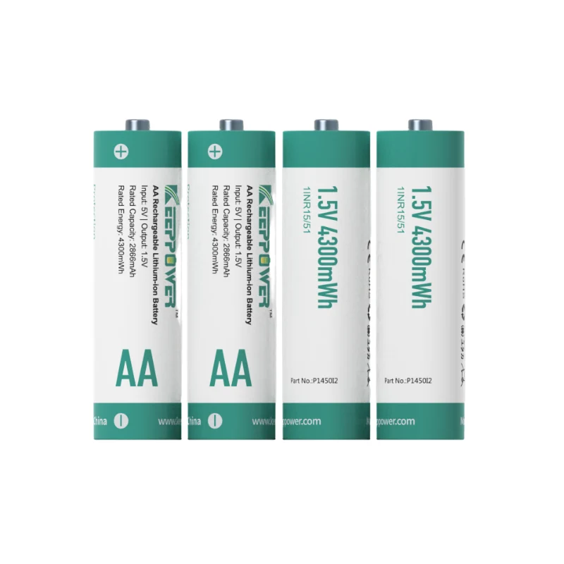 Keeppower AA P1450i2 - 1,5 V Li-Ion-Akku mit 2866 mAh und 4300mWh - 4er Set