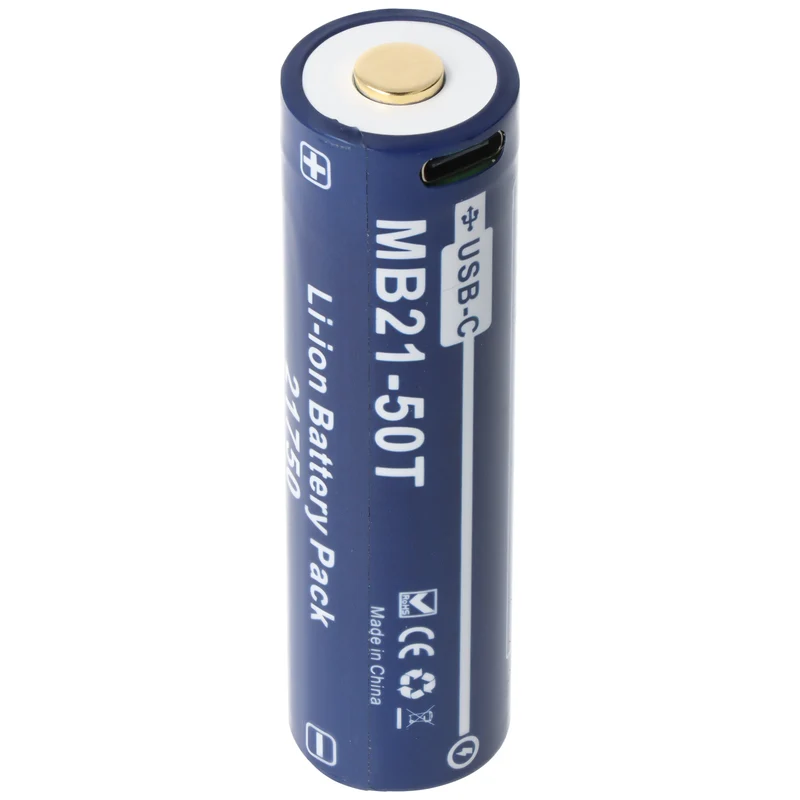 AccuCell 21700 Li-ion Akku 5000mAh, 21750, USB-C, max. Entladestrom 25A, 76,8 x 21,2mm