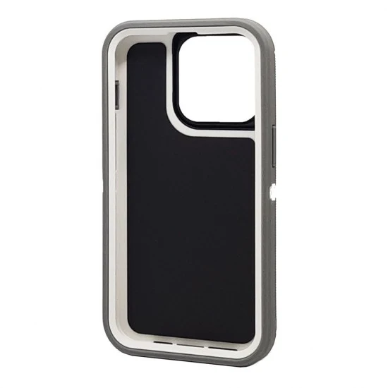 Defender Case w/ Clip For iPhone 15 Pro (grey)