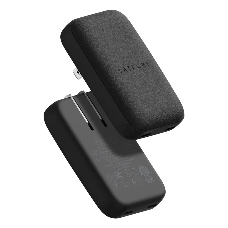 Satechi OntheGo 67W GaN Wall Charger, PD 3.0 + PPS, Dual USBC Ports, Black