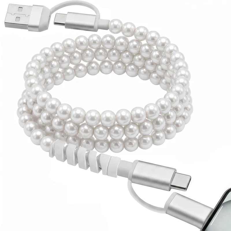 Atsidexa 4in1 Beaded Charging Cable, MFi Certified, Works with CarPlay, 3.3FT 60W Fast Charger Cord for iPhone 17/16/15/14/13/