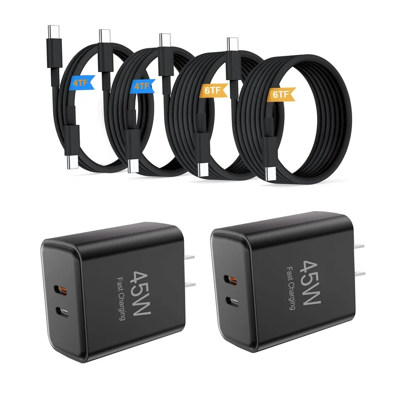 USBC Fast Charger ,35W+10W DualPort Fast Charger with 4Foot and 6Foot Type C Cables, Compatible with Samsung Galaxy S25 Ultr