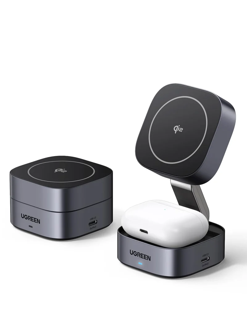 UGREEN MagFlow Qi2 15W 2in1 Foldable Wireless Charging Station